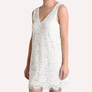 BB Dakota Lost in Lace Dress. Off white eyelet lace over silky lining.